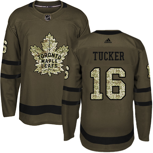 Adidas Maple Leafs #16 Darcy Tucker Green Salute to Service Stitched NHL Jersey
